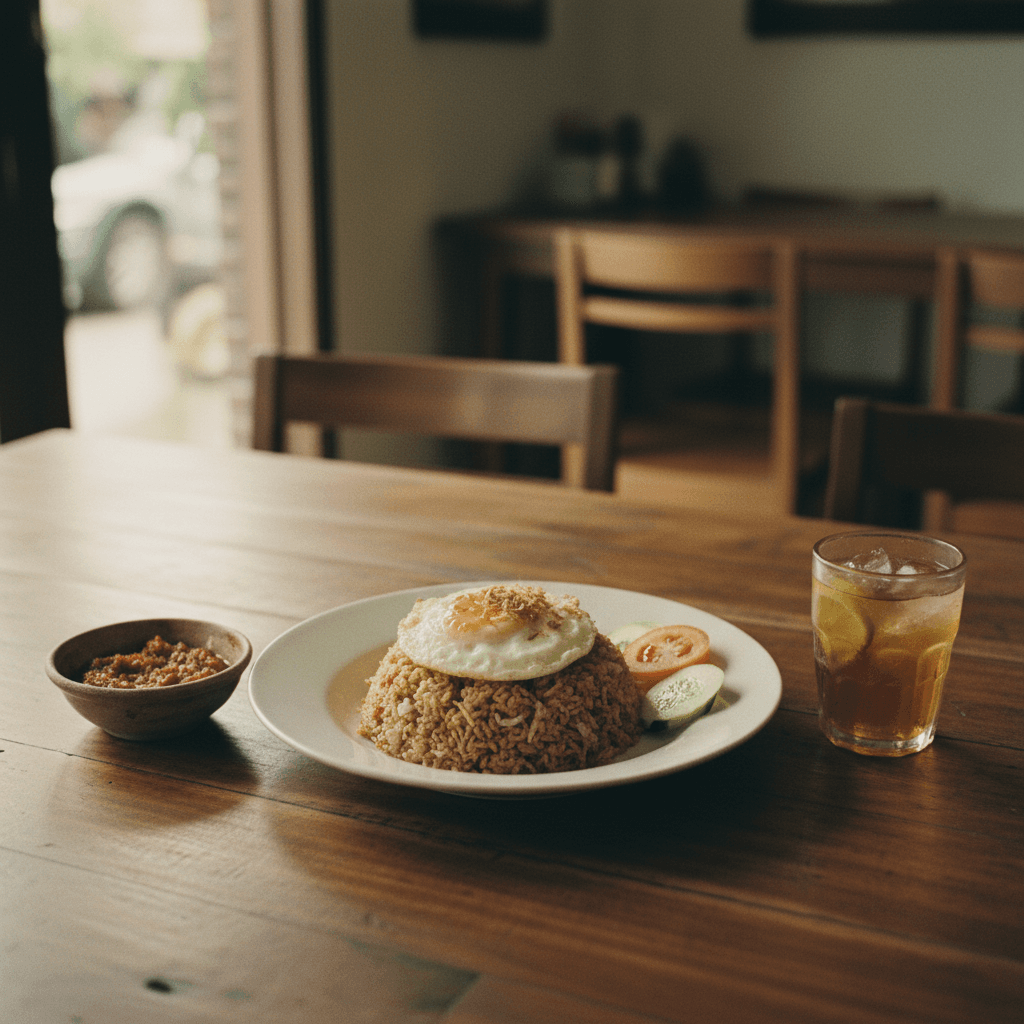 Complete nasi goreng kebuli meal